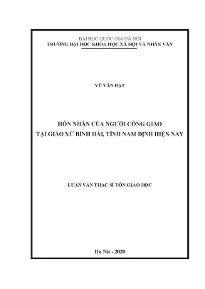 Hôn nhân của người công giáo tại giáo xứ bình hải tỉnh nam định hiện nay
