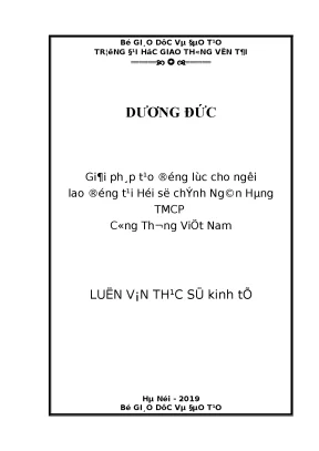 Giải pháp tạo động lực cho người lao động tại hội sở chính ngân hàng tmcp công thương việt nam