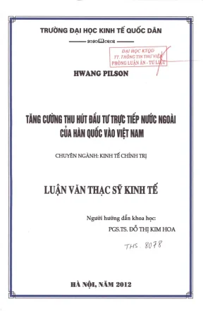 Tăng cường thu hút đầu tư trực tiếp nước ngoài của hàn quốc vào việt nam