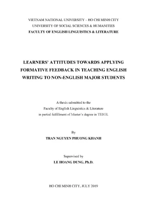 Learners attitudes towards applying formative feedback in teaching english writing to non english major students m a