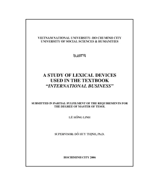 A study of lexical devices used in the textbook international business