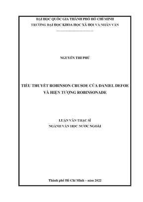 Tiểu thuyết robinson crusoe của daniel defoe và hiện tượng robinsonnade