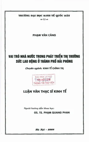 Vai trò nhà nước trong phát triển thị trường sức lao động ở thành phố hải phòng