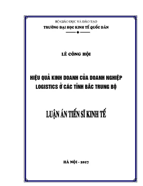 Hiệu quả kinh doanh của doanh nghiệp logistics ở các tỉnh bắc trung bộ