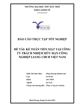 Kế toán tiền mặt tại công ty trách nhiệm hữu hạn công nghiệp liang chi ii việt nam