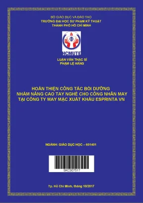 Hoàn thiện công tác bồi dưỡng nhằm nâng cao tay nghề cho công nhân may tại công ty may mặc xuất khẩu esprinta vn