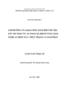 Luận văn ảnh hưởng của đạo công giáo đối với việc giữ gìn