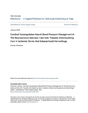 Cerebral autoregulation based blood pressure management in the neuroscience intensive care unit