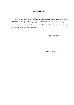 Đề xuất mô hình quản lý dự án theo tiêu chuẩn tcvn iso 9001 2008 cho ban quản lý dự án nông nghiệp và phát triển nông thôn vĩnh phúc