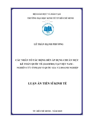 Các nhân tố tác động đến áp dụng chuẩn mực kế toán quốc tế ias ifrs tại việt nam nghiên cứu ở phạm vi quốc gia và doanh nghiệp