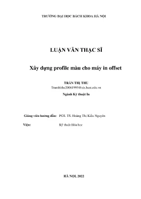 Xây dựng profile màu cho máy in offset