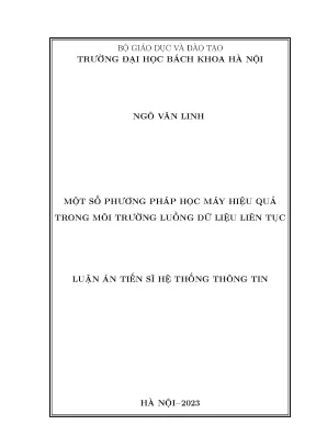 Một số phương pháp học máy hiệu quả trong môi trường luồng dữ liệu liên tục