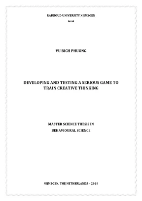 Developing and testing a serious game to train creative thinking m a