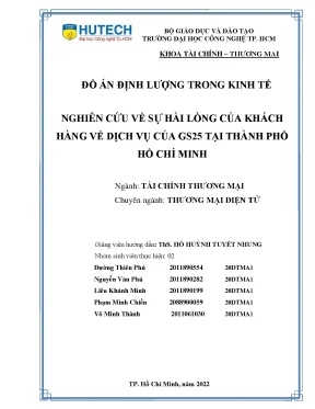 Nghiên cứu về sự hài lòng của khách hàng về dịch vụ của gs25 tại thành phố hồ chí minh
