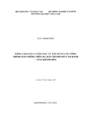 Nghiên cứu giải pháp nâng cao chất lượng dự án đầu tư xây dựng khu đô thị mới nam sông cái