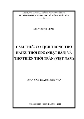 Cảm thức cô tịch trong thơ haiku thời edo nhật bản và thơ thiền thời trần việt nam