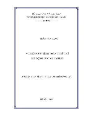 Nghiên cứu tính toán thiết kế hệ động lực xe hydrid