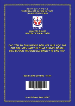 Các yếu tố ảnh hưởng đến kết quả học tập của sinh viên năm thứ nhất chuyên ngành điều dưỡng trường cao đẳng y tế cần thơ