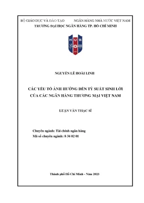Các yếu tố ảnh hưởng đến tỷ suất sinh lời của các ngân hàng thương mại việt nam