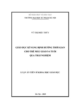 Giáo dục kĩ năng định hướng thời gian cho trẻ mẫu giáo 5 6 tuổi qua trải nghiệm