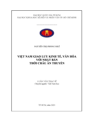 Việt nam giao lưu kinh tế văn hóa với nhật bản thời châu ấn thuyền