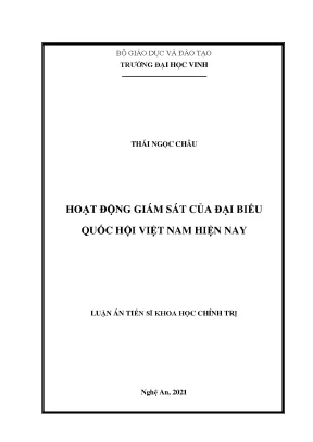 Hoạt động giám sát của đại biểu quốc hội việt nam hiện nay