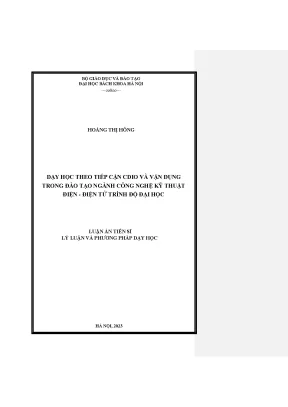 Dạy học theo tiếp cận cdio và vận dụng trong đào tạo ngành công nghệ kỹ thuật điện điện tử trình độ đại học