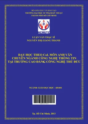 Dạy học theo col môn anh văn chuyên ngành công nghệ thông tin tại trường cao đẳng công nghệ thủ đức