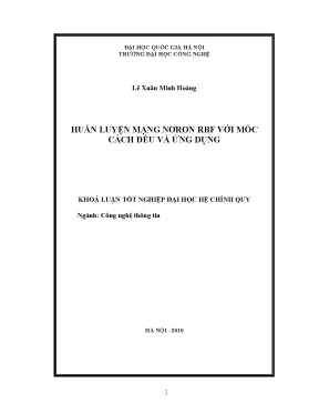 Luận văn huấn luyện mạng nơron rbf với mốc cách đều và ứng dụng