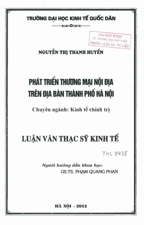 Phát triển thương mại nội địa trên địa bàn thành phố hà nội