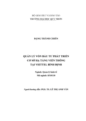 Quản lý vốn đầu tư phát triển cơ sở hạ tầng viễn thông tại viettel bình định