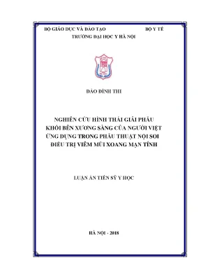Nghiên cứu hình thái giải phẫu khối bên xương sàng của người việt nam ứng dụng trong phẫu thuật nội soi điều trị viêm mũi xoang mạn tính