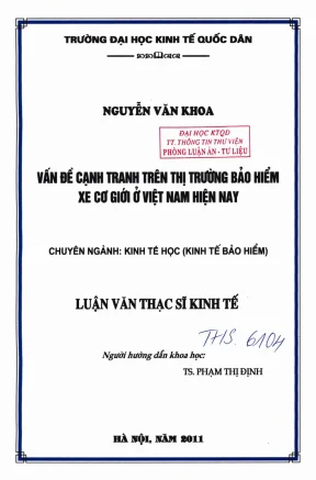 Vấn đề cạnh tranh trên thị trường bảo hiểm xe cơ giới ở việt nam hiện nay