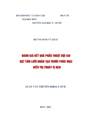 Đánh giá kết quả phẫu thuật nội soi đặt tấm lưới nhân tạo trước phúc mạc điều trị thoát vị bẹn