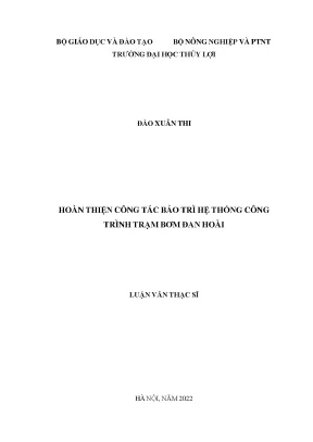 Hoàn thiện công tác bảo trì hệ thống công trình trạm bơm đan hoài