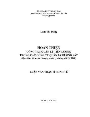 Hoàn thiện công tác quản lý tiền lương trong các công ty quản lý đường sắt qua thực tiễn của công ty quản lý đường sắt hà hải