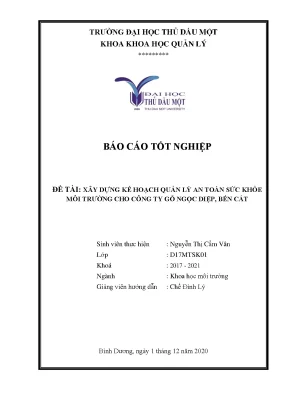 Đánh giá rủi ro sức khỏe người lao động ngành gỗ nghiên cứu tại công ty gỗ ngọc diệp tỉnh bình dương
