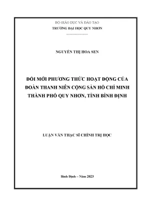 Đổi mới phương thức hoạt động của đoàn thanh niên cộng sản hồ chí minh thành phố quy nhơn tỉnh bình định