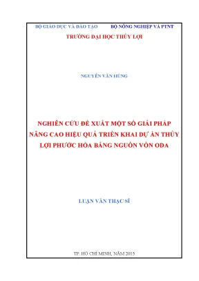 Nghiên cứu đề xuất một số giải pháp nâng cao hiệu quả triển khai dự án thủy lợi phước hòa bằng nguồn vốn oda