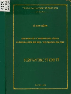 Hoạt động đầu tư nguồn vốn của công ty cổ phần bảo hiểm bưu điện thực trạng và giải pháp
