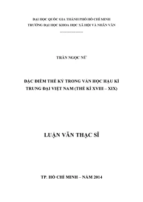 Đặc điểm thể ký trong văn học hậu kì trung đại việt nam thế kỉ xviii xix