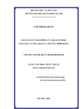 Đánh giá sự hài lòng của khách hàng với chất lượng dịch vụ truyền hình mytv