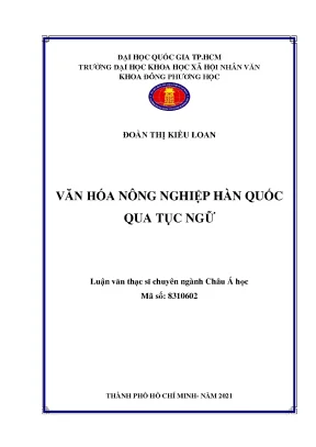 Văn hóa nông nghiệp hàn quốc qua tục ngữ