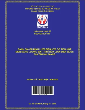 Đánh giá ổn định lưới điện htđ có tích hợp điện năng lượng mặt trời hòa lưới điện quốc gia tỉnh an giang