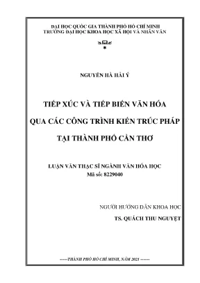 Tiếp xúc văn hóa và tiếp biến văn hóa qua các công trình kiến trúc pháp tại thành phố cần thơ