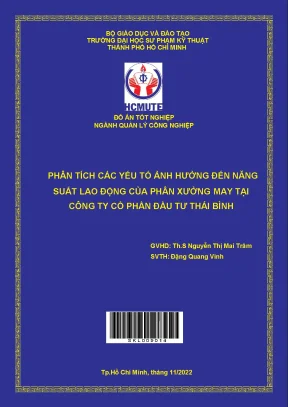 Phân tích các yếu tố ảnh hưởng đến năng suất lao động của phân xưởng may tại công ty cổ phần đầu tư thái bình