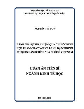 Đánh giá sự tín nhiệm qua chỉ số tổng hợp phẩm chất người lãnh đạo trong cơ quan hành chính nhà nước ở việt nam