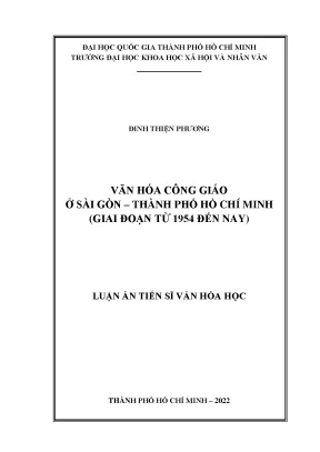 Văn hóa công giáo ở sài gòn thành phố hồ chí minh giai đoạn từ 1954 đến nay