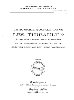 Chronique sociale dans les thibault létude sur limportance respective de la chronique sociale et de la crétion orginale des héros gardien