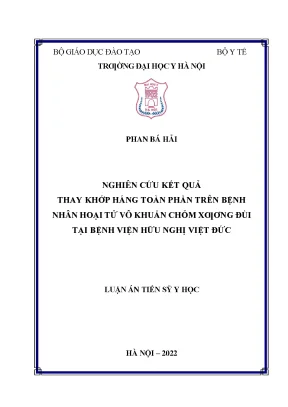 Nghiên cứu kết quả thay khớp háng toàn phần trên bệnh nhân hoại tử vô khuẩn chỏm xương đùi tại bệnh viện việt đức